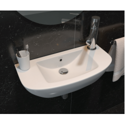 Κρεμαστός Νιπτήρας Μπάνιου Πορσελάνης Soncera Mint 46x23εκ. 210000021 Λευκός